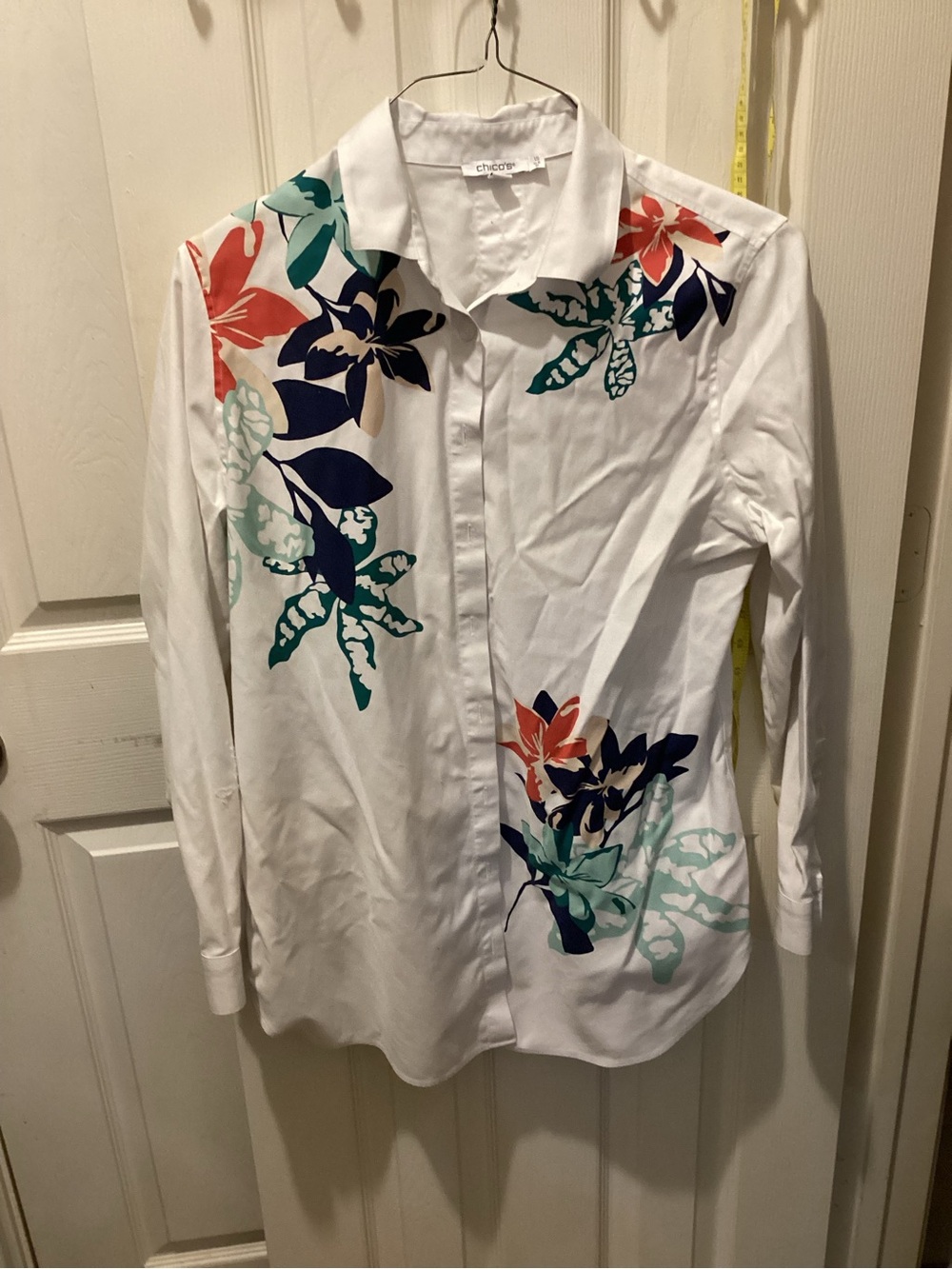 Chico's White Shirt with Branded Neck Label